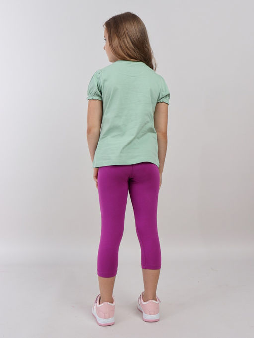 CRB wear / CWKG 90270-37 Комплект для девочки (футболка, бриджи),зеленый  фото 8