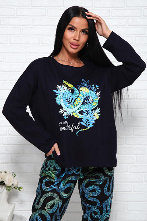 Костюм с брюками (01027. бирюзовый) - Плиона фото 12