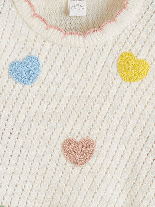 Kalp Nak??l? K?z ?ocuk Triko S?veter