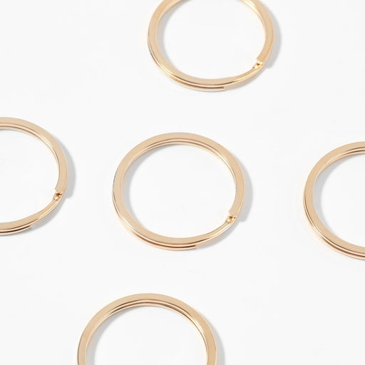 Цена за 2 шт. Кольцо для брелока, плоское, d=25 мм, 10 шт., цвет золотой