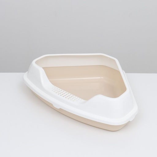 Туалет угловой с рамкой, 55.5×41.5×15 см, бежевый