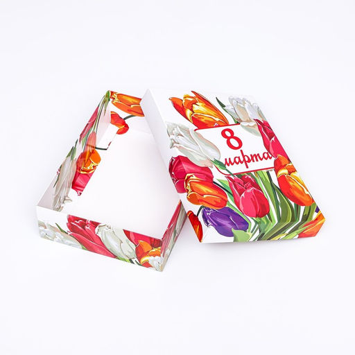 Подарочная коробка сборная Букет тюльпанов 21 х 15 х 5,7 - UPAK LAND фото 5