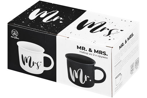 Набор 2 кружек Elan Gallery Mrs and Mr 400 мл New Bone China  фото 14