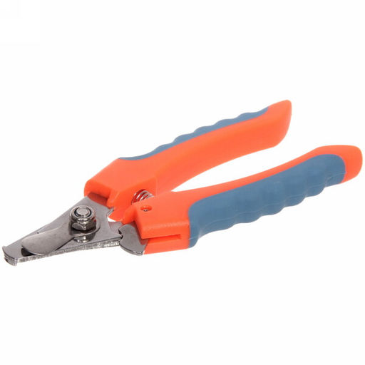 Цена за 2 шт. Когтерез для животных "ЗООУЛЬТРА", пружинный механизм, ручки прорезиненные - волна, цвет оранжевый / бирюзовый, 16см