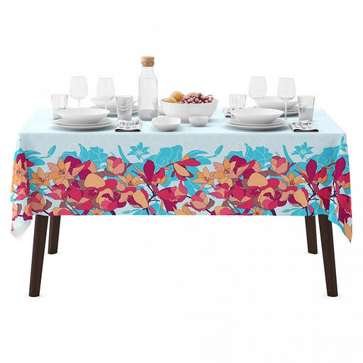 "Аромат магнолии" Скатерть 150х145см, длина стола до 110см, на 4 персоны, хлопок "Премиум" 186г/м2, "Домашняя мода" (Россия)