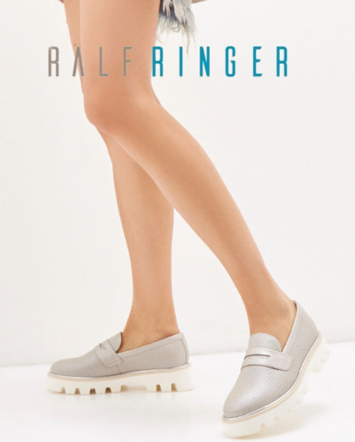 Лоферы Ralf Ringer ELINA из натуральной кожи серые платформа  фото 2