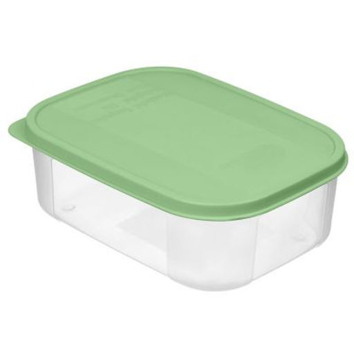Verona Контейнер для продуктов пластмассовый Botanica 0,17л, 9,5х7х3,8см, прямоугольный, гибкая крышка, зеленый, подходит для СВЧ (Россия) - Домашняя мода фото 2