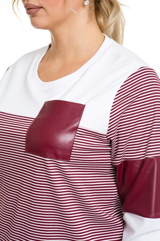 Свитшот 1119 бордовая полоска - Novita фото 5