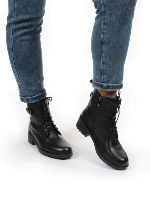01-5559-1 BLACK Ботинки демисезонные (натуральная кожа, байка) - Фабричный китай фото 3