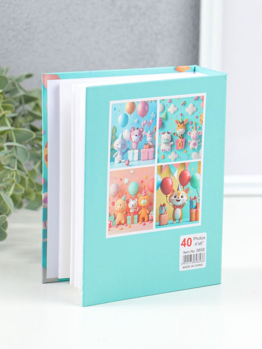 Фотоальбом на 100 фото 10×15 см «Зверушки и облачка», 4.5×12.5×16.5 см