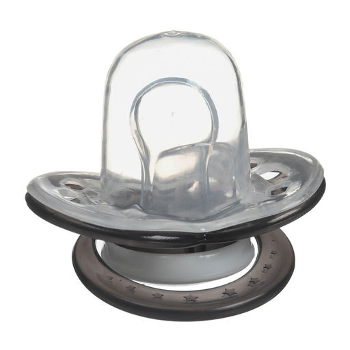 Соска - пустышка силиконовая ортодонтическая M&B «Слоник», от 0 мес., с колпачком, черный