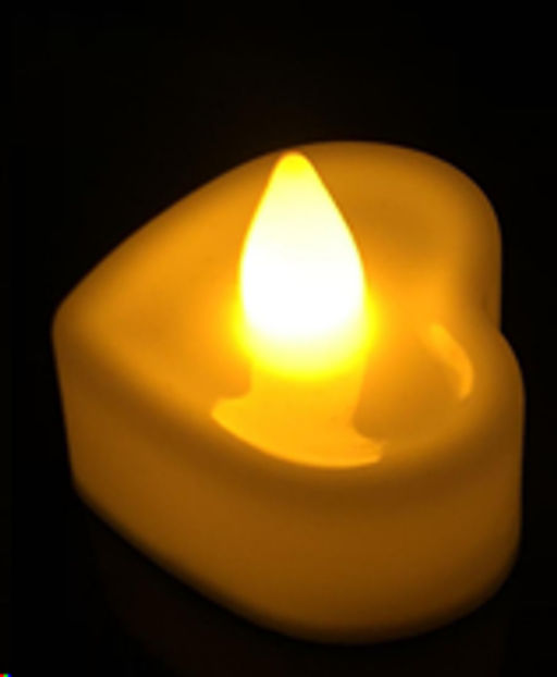 Свеча светодиодная сердце / VFR-43 /уп 24/960/белая - Галеонтрейд фото 2