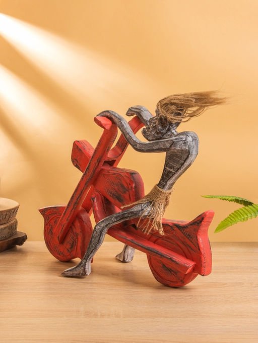 Сувенир «Абориген байкер», 35×15×30 см, дерево