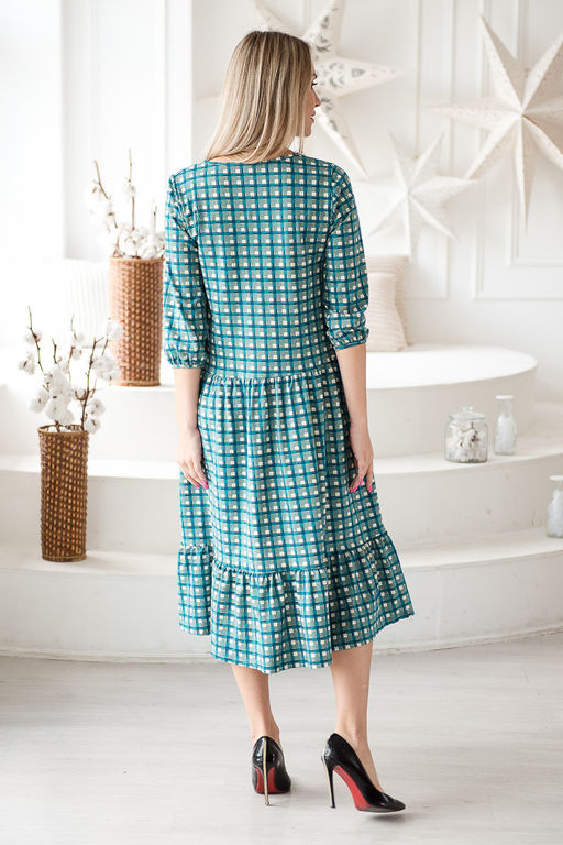 Платье женское из кулирки Софи зеленый - Амадэль фото 5