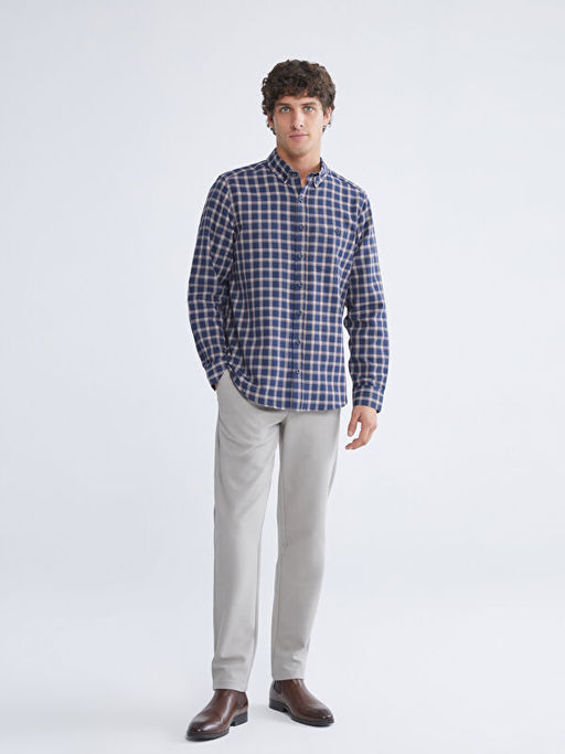 Regular Fit Uzun Kollu Ekose Erkek G?mlek