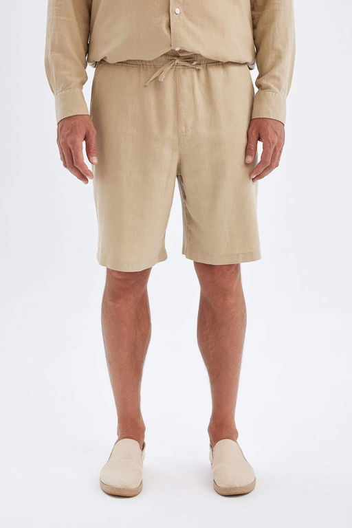 Шорты-бермуды из смесового льна Relax Fit - Defacto фото 4