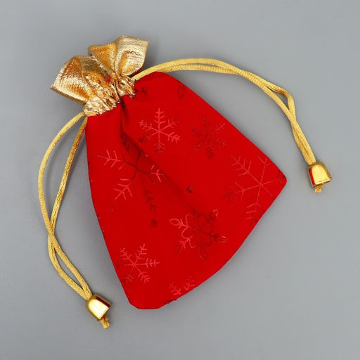 Цена за 5 шт. Мешочек подарочный замша Поздравляю тебя, снежинки, тиснение, 10 х 12 см +/- 1.5 см - Дарите счастье фото 5