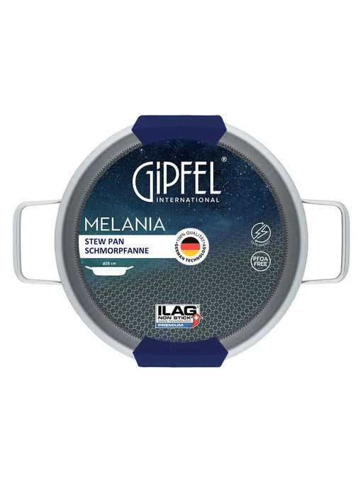 52109 GIPFEL Сотейник MELANIA 28 х 8см с трехслойным дном, с антипригарным покрытием 3D ILAG Black. - Werner фото 12