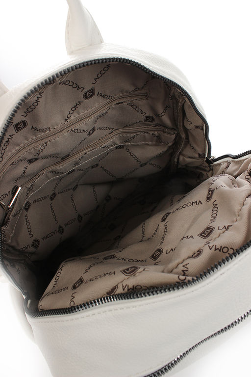 LACCOMA рюкзак Софи-F001-белый эко кожа хлопок фото 5