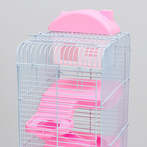 Клетка для мелких грызунов Пижон, с наполнением, 23 х 17 х 45 см, розовая  фото 4