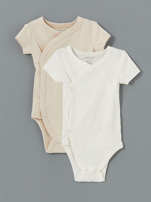 Bisiklet Yaka K?z Bebek ??t??tl? Bodysuit 2li