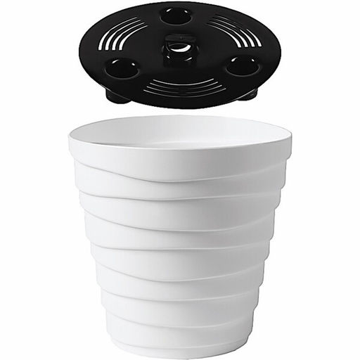 Цена за 2 шт. Кашпо для цветов пластиковое 1,4л d-14,5см "Бархан" Белый