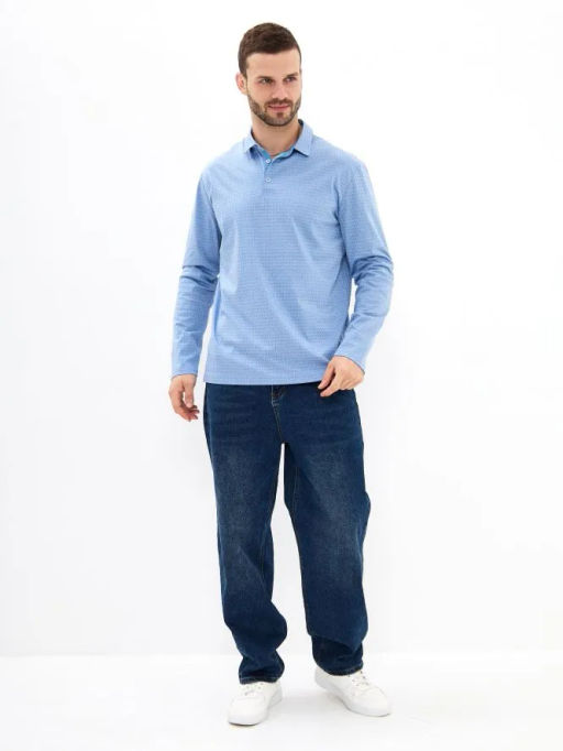 Джемпер мужской с воротником поло GREG G155-TD1246-LT5140 (голубой)  фото 5