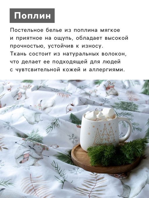 Постельное бельё «Этель» дуэт Forest history 143×215 см 2 шт.,220×240 см,70×70 см 2 шт., поплин