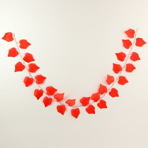 Декор «Гирлянда из листьев» длина: 2,4 м, ширина: 26 см, цвет красный