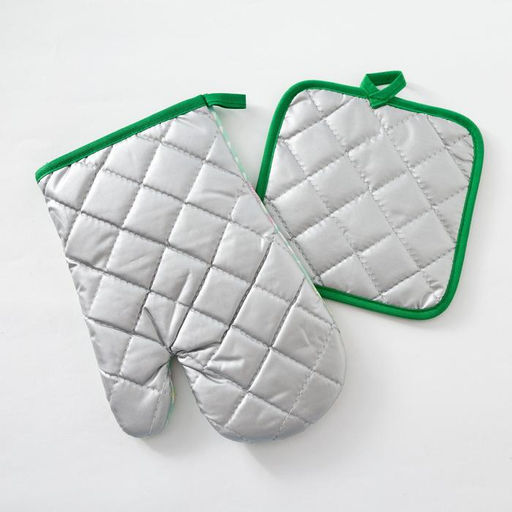 Кухонный набор Доляна «Кактус»: прихватка 17×17 см, варежка 26×16 см, цвет зелёный, 100% п/э