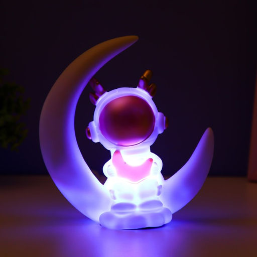 Ночник "Лосяш космонавт" LED USB белый 18х17х7см RISALUX