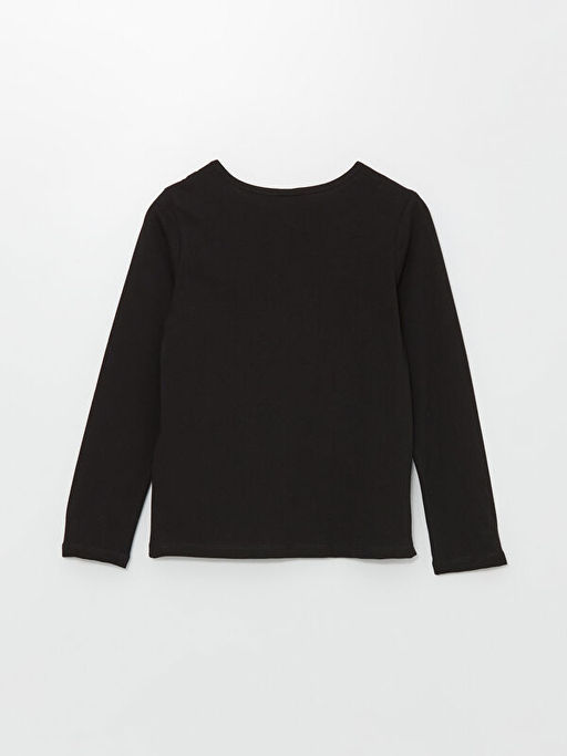 Bisiklet Yaka Bask?l? Uzun Kollu K?z ?ocuk Ti??rt - Waikiki фото 3