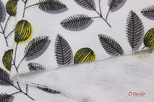 Теплый хлопок Ягода на веточке цв.белый, СОРТ2, ш.1.46м, хлопок-100%, 160гр/м.кв - Купава фото 5