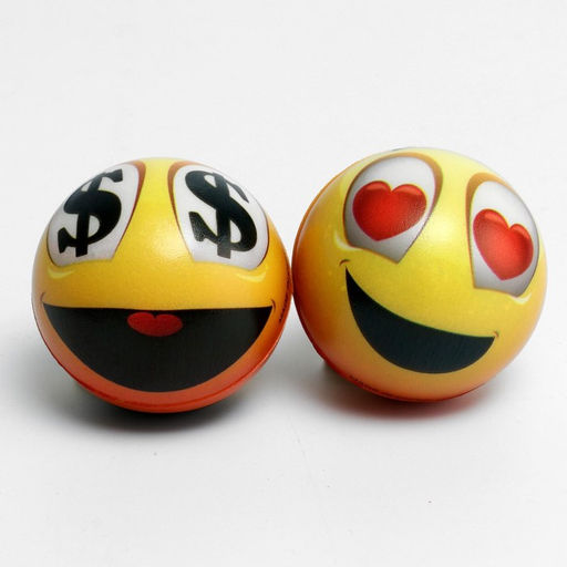 Цена за 2 шт. Мячик зефирный Очки, 6,3 см, жёлтый, - Пижон фото 2