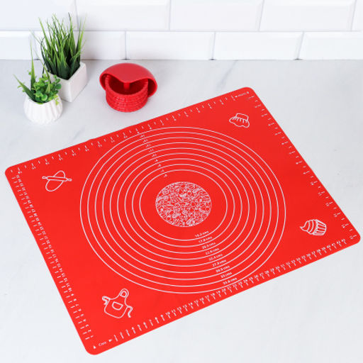 Кондитерский набор Силиконовый коврик 50х40 см + ролик для теста / GY-633-R /уп/ Красный - ГалеонТрейд фото 2