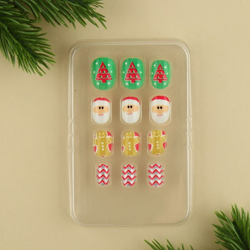 Цена за 2 шт. Детские накладные ногти на новый год Сказка, 12 шт