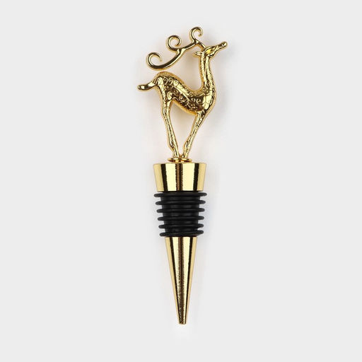 Пробка для бутылки новогодняя Magistro Deer, 12.5 см, цвет золотой