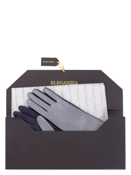 Перчатки женские ш+каш. TOUCH F-IS0065 grey/d.blue - Eleganzza фото 6