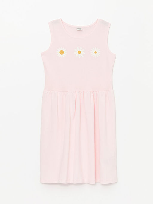 Bisiklet Yaka ?i?ekli K?z ?ocuk Elbise - Waikiki фото 3