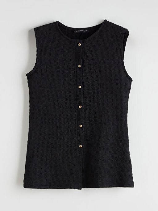 Bisiklet Yaka Dokulu Bluz