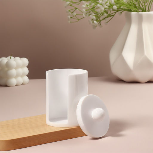 Цена за 2 шт. Органайзер для ватных дисков, с крышкой, d=6.7×11 см, белый