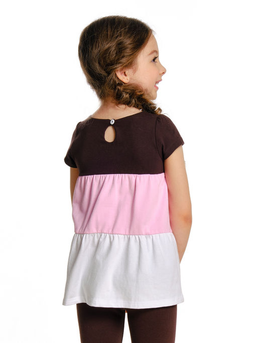 Футболка для девочки UD 1567 розовый/кофе - Mini maxi фото 3