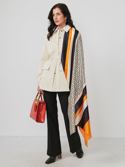 Большой, мягкий, тонкий и очень нежный двусторонний палантин с рисунком - Tantino фото 2