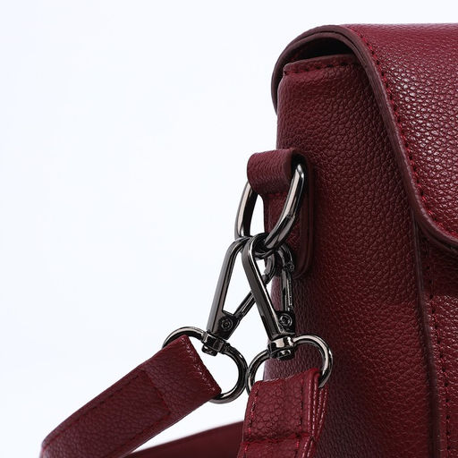 Сумка-мессенджер на молнии, цвет бордовый - Simaland фото 5