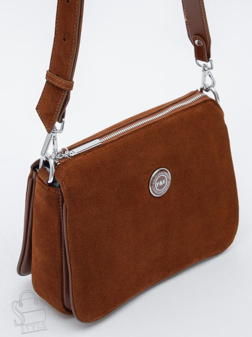 Сумка женская кожаная 1035CF brown Polina&Eiterou