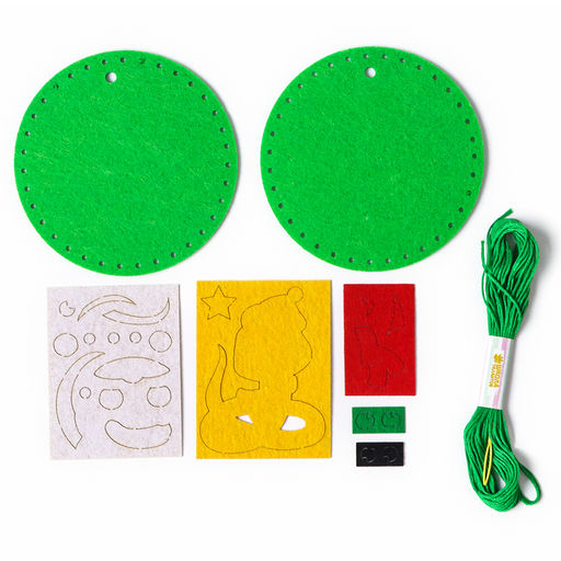 Елочный шар из фетра своими руками на новый год «Змея», набор для творчества