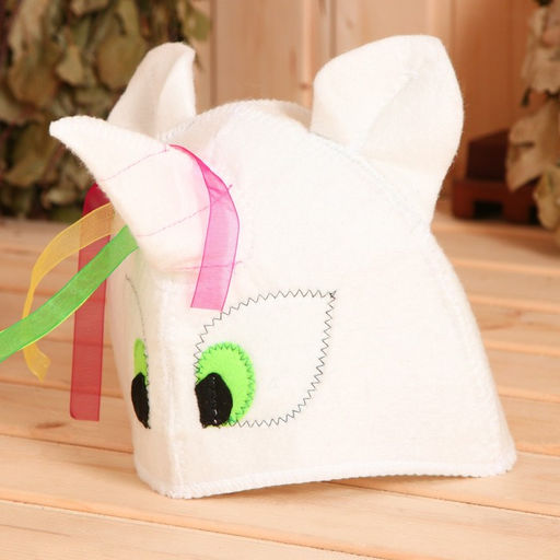 Шапка модельная белая Единорог Зеленоглазый - Simaland фото 3