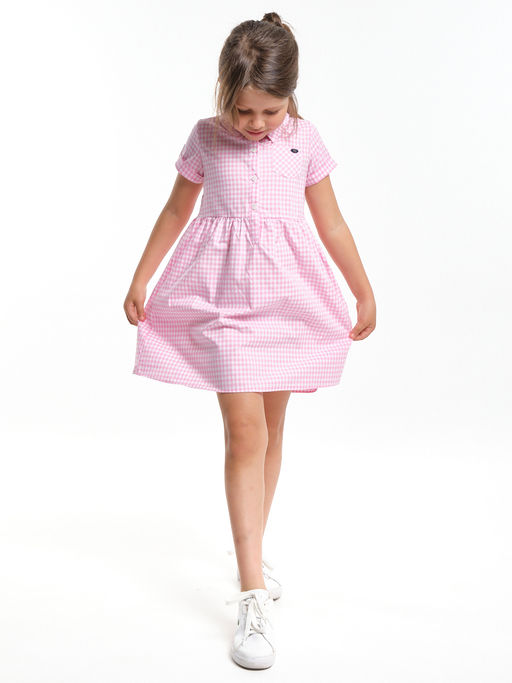 Платье для девочки нарядное UD 2684 клетка розовая - Mini maxi фото 3