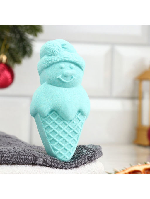 Цена за 2 шт. Бомбочка для ванн Снеговик с ароматом лаванды, 55 г