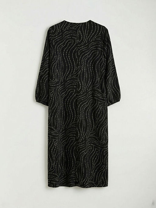 Bisiklet Yaka Desenli Elbise